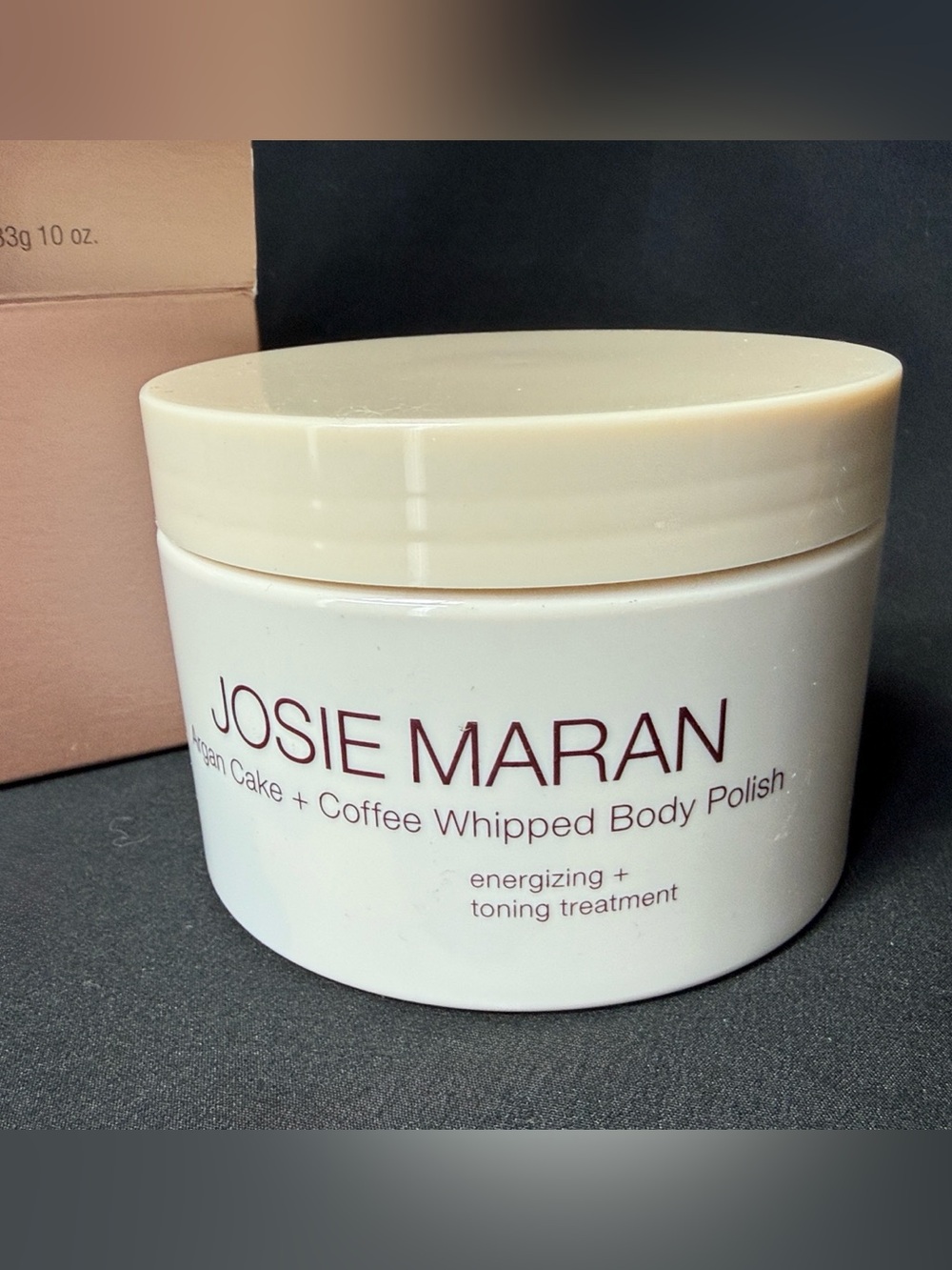 JOSIE MARAN Argan Cake and Coffee Whipped Body Polish - Madagascar Vanilla 10 oz